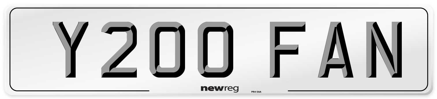 Y200 FAN Number Plate from New Reg